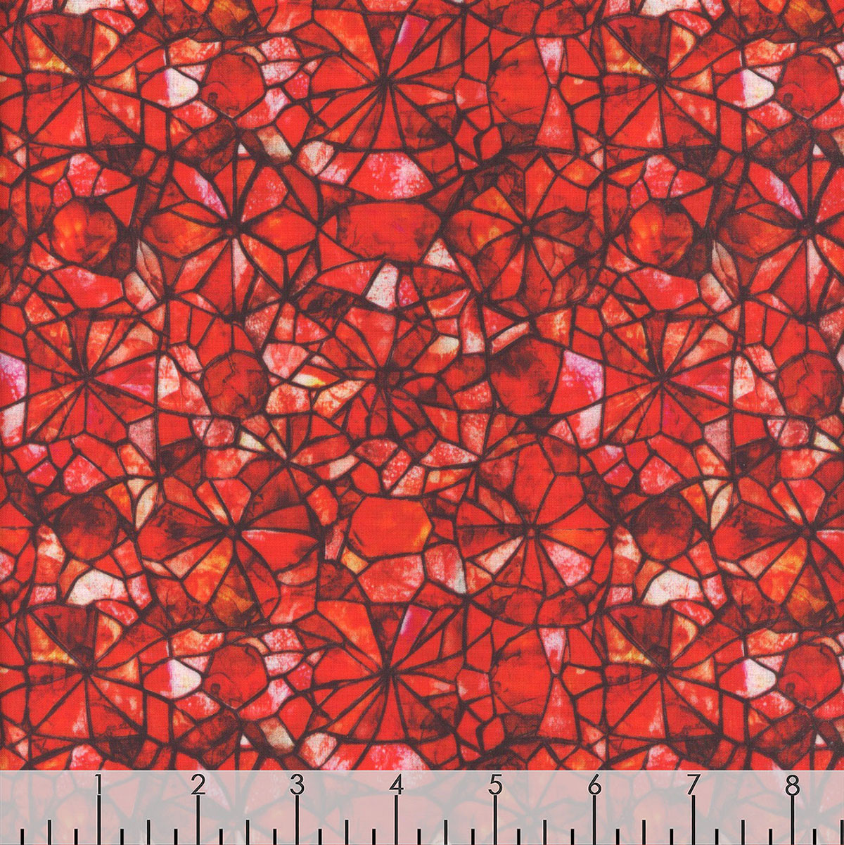 Quilting Treasures Fabrics Lumenique Dan Morris Red Stained Glass
